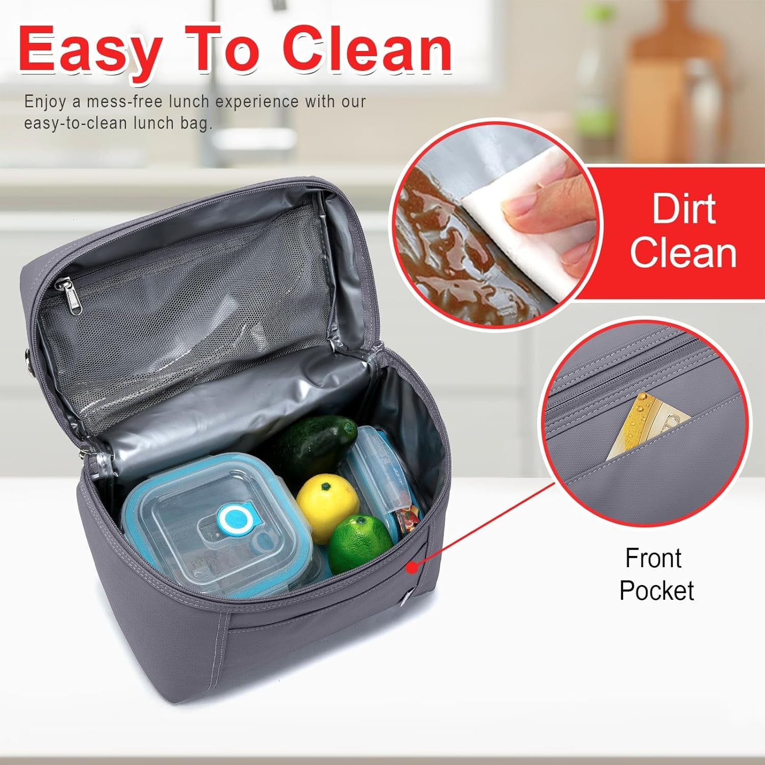 Insulated Lunch Bags for Women Cooler Bag Lightweight Nylon Waterproof Lunch Box for Work