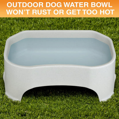 Extra Large Water Bowl for Dogs, Outdoor Dog Water Bowl (2.25 Gallon Extra-Large Capacity), Big Trough Style Food Dish for Indoors or Outside, No Spill Large Dog Bowls, Vanilla Bean