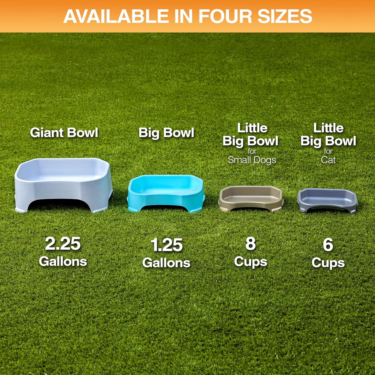 Extra Large Water Bowl for Dogs, Outdoor Dog Water Bowl (2.25 Gallon Extra-Large Capacity), Big Trough Style Food Dish for Indoors or Outside, No Spill Large Dog Bowls, Vanilla Bean