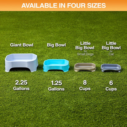 Extra Large Water Bowl for Dogs, Outdoor Dog Water Bowl (2.25 Gallon Extra-Large Capacity), Big Trough Style Food Dish for Indoors or Outside, No Spill Large Dog Bowls, Vanilla Bean