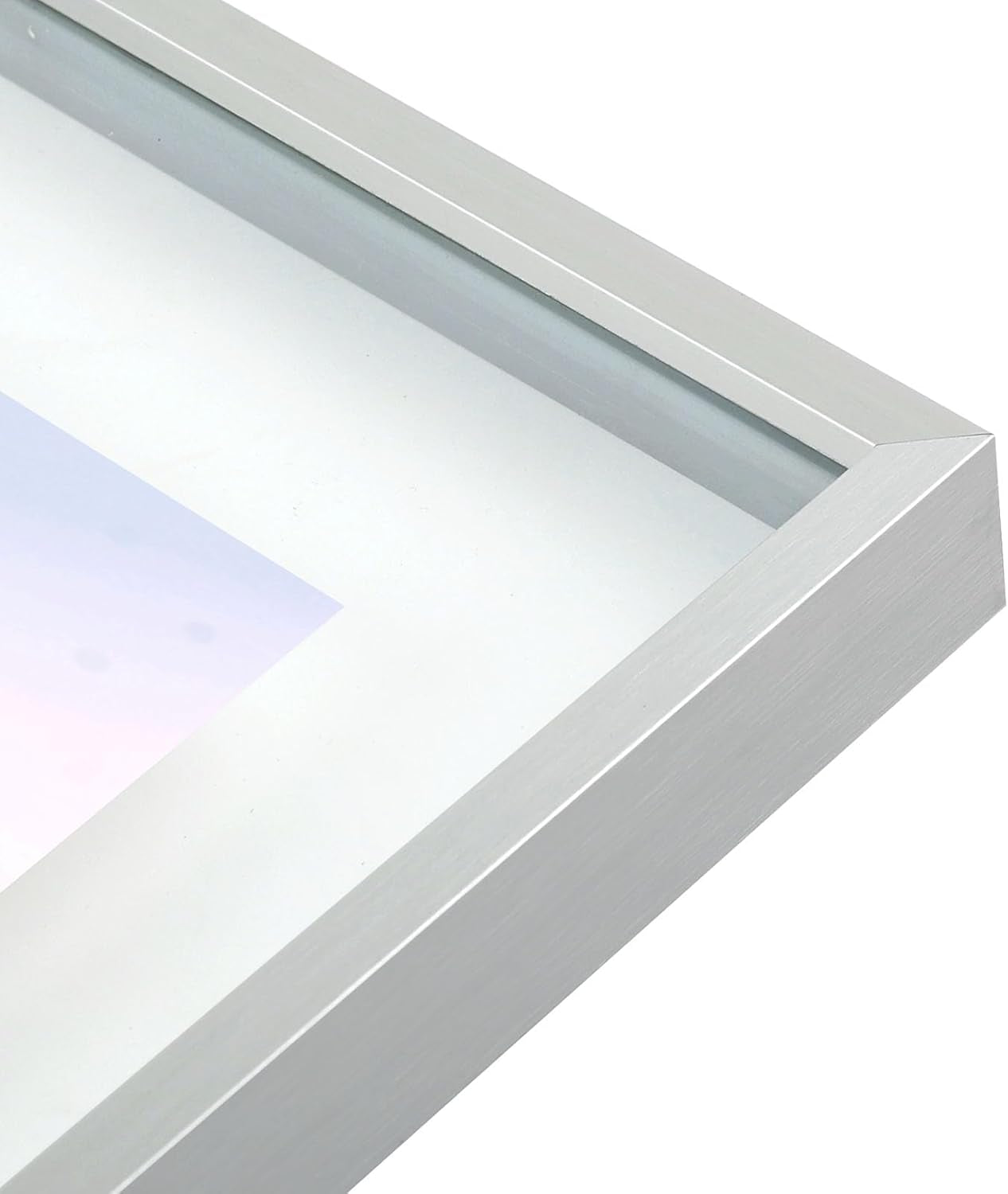 Silver Floating Picture Frame for 11X14, 2-8X10, 4-5X7 Photos, Metal, Modern or Contemporary, Wall Mount