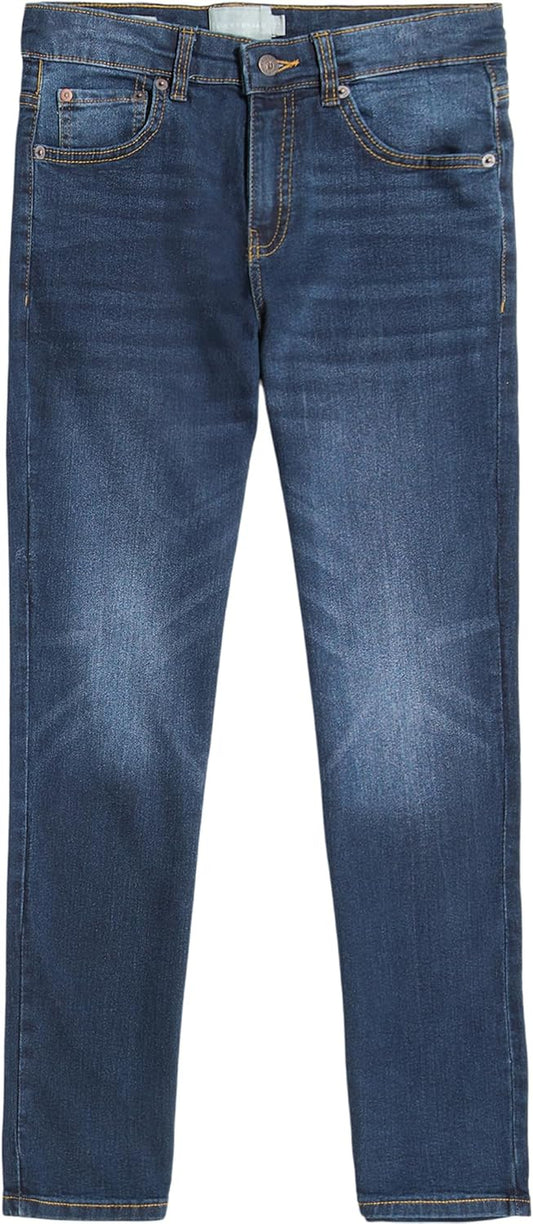 Boys' Classic Fit Straight Leg Denim Jean 5Pocket Style Zipper Fly & Button Closure