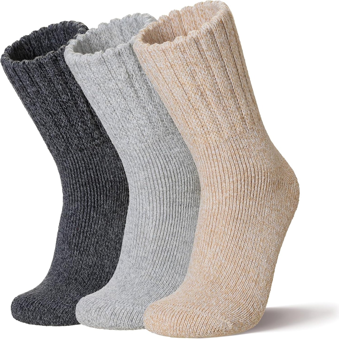 Women Wool Socks Thick Thermal Hiking Warm Winter Crew Cushion Cozy Work Boot Socks 5 Pairs