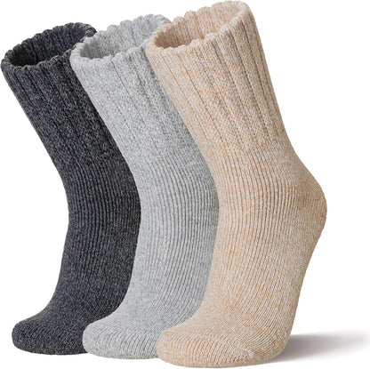 Women Wool Socks Thick Thermal Hiking Warm Winter Crew Cushion Cozy Work Boot Socks 5 Pairs