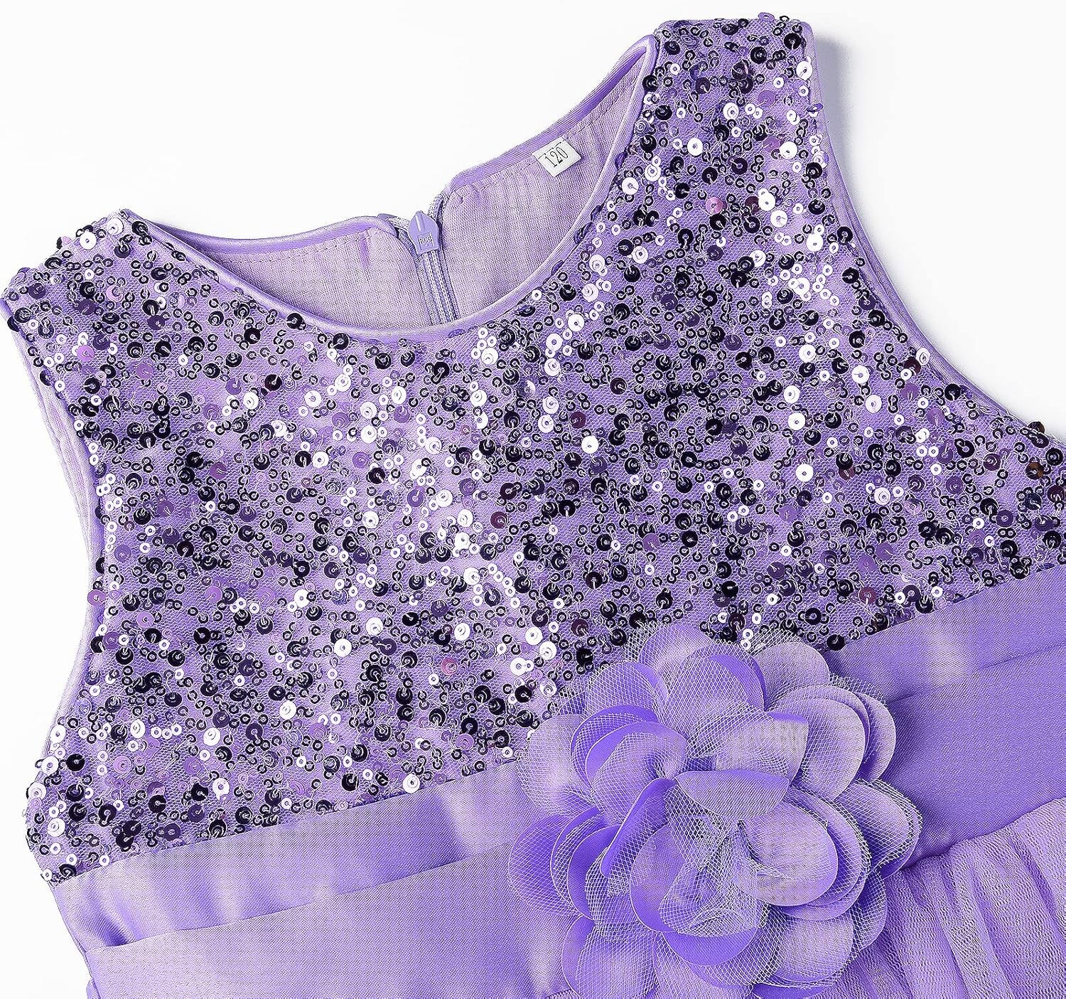 Sequin Sleeveless Tulle Mesh Flower Girl Party Dress