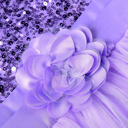 Sequin Sleeveless Tulle Mesh Flower Girl Party Dress