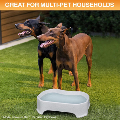 Extra Large Water Bowl for Dogs, Outdoor Dog Water Bowl (2.25 Gallon Extra-Large Capacity), Big Trough Style Food Dish for Indoors or Outside, No Spill Large Dog Bowls, Vanilla Bean