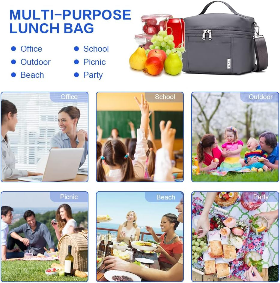 Insulated Lunch Bags for Women Cooler Bag Lightweight Nylon Waterproof Lunch Box for Work