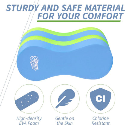 EVA 5-Layer Pull Buoy Leg Float - Pool Training Aid, Legs and HIPS Support for Adults, Kids, and Beginners, for Swimming Stroke